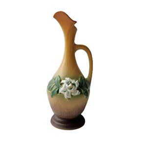 Vintage Roseville Gardenia Tan MCM Art Pottery Ceramic Ewer